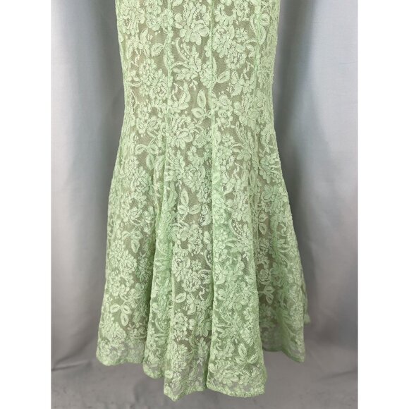 La Femme 20047 Lime Green Full Lace Strapless Formal Gown $605 - Picture 7 of 12
